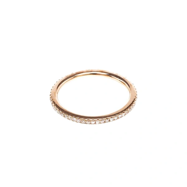 Rosa de la Cruz Eternity Ring in 18K Rose Gold, White Diamond | Fine Rings | Coveti