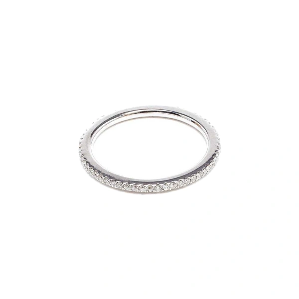 Rosa de la Cruz Eternity Ring in 18K White Gold, White Diamond | Fine Rings | Coveti