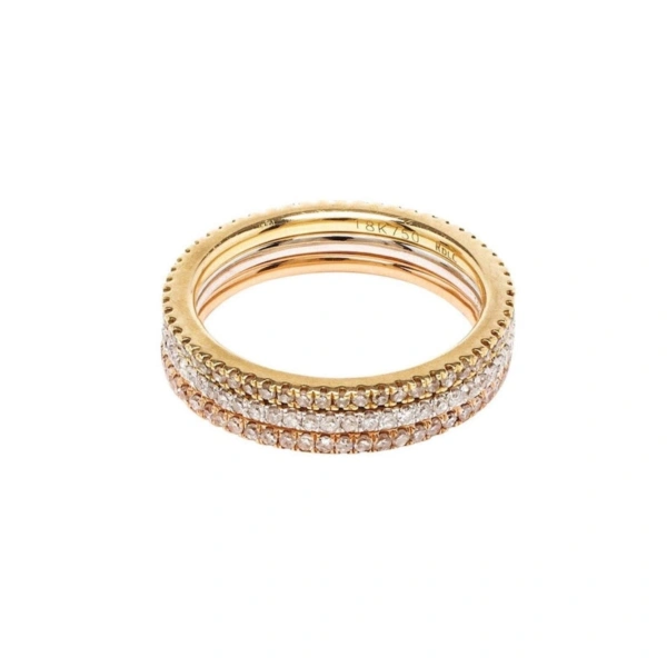 Rosa de la Cruz Eternity Ring in 18K Yellow Gold, White Diamond | Fine Rings | Coveti