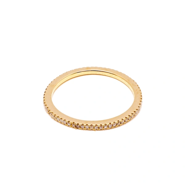 Eternity Ring in 18K Yellow Gold, White Diamond