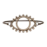 Rosa de la Cruz Eye Bracelet in 18K Rhodium Gold, Brown Diamond | Fine Bracelets | Coveti