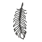Rosa de la Cruz Feather Pendant in 18K Rhodium Gold, Black Diamond | Fine Pendants and Charms | Coveti