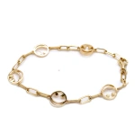 Rosa de la Cruz Five Smile Charm Bracelet in 18K Yellow Gold | Fine Bracelets | Coveti