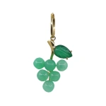 Rosa de la Cruz Fruit Charm Pendant Grape in 18K Yellow Gold, Chrysoprase and Agate | Fine Pendants and Charms | Coveti