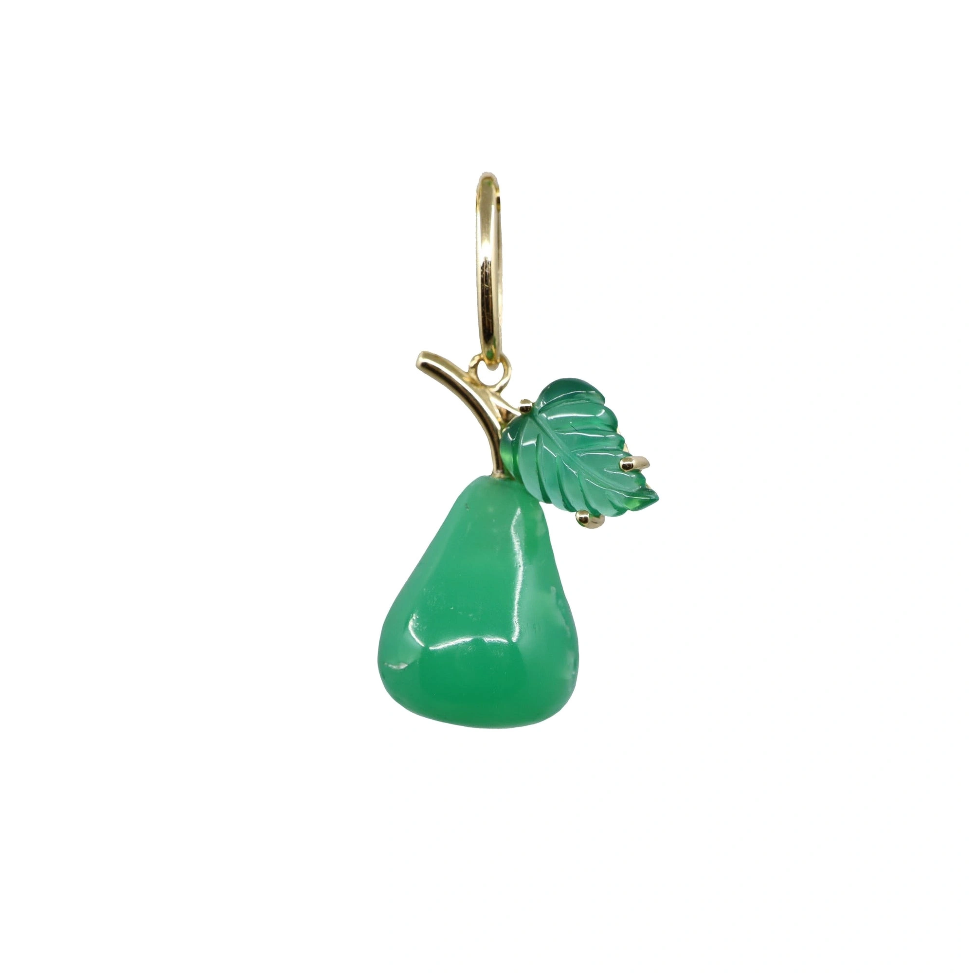Rosa de la Cruz Fruit Charm Pendant Pear in 18K Yellow Gold, Agate and Chrysoprase Rosa de la Cruz Fruit Charm Pendant Pear in 18K Yellow Gold, Agate and Chrysoprase | Fine Pendants and Charms | Coveti