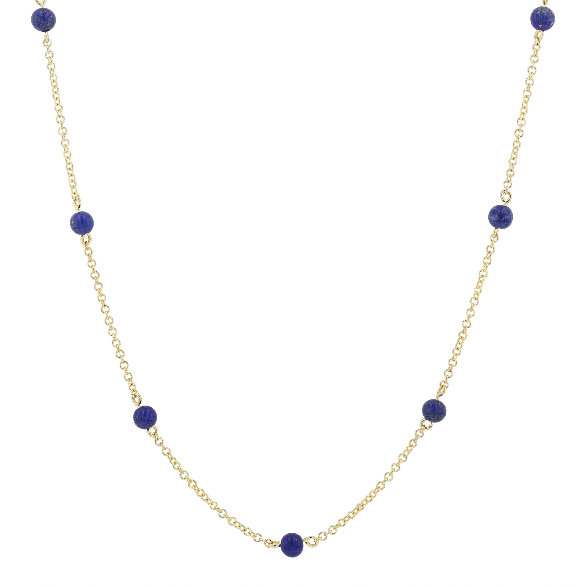 Rosa de la Cruz Gem Dot Necklace in 18K Yellow Gold, Lapis Rosa de la Cruz Gem Dot Necklace in 18K Yellow Gold, Lapis | Fine Necklaces | Coveti