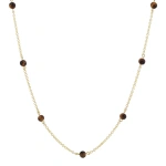 Rosa de la Cruz Gem Dot Necklace in 18K Yellow Gold, Tiger Eye | Fine Necklaces | Coveti