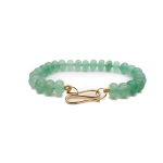 Rosa de la Cruz Gem Rondelle Beads Bracelet in Green Aventurine | Fine Bracelets | Coveti