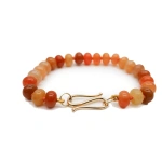 Rosa de la Cruz Gem Rondelle Beads Bracelet in Red Aventurine | Fine Bracelets | Coveti