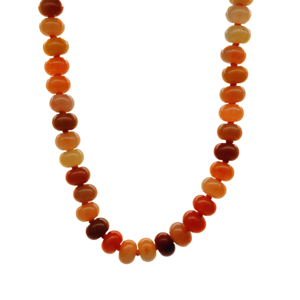 Rosa de la Cruz Gem Rondelle Beads Necklace in Red Aventurine | Fine Necklaces | Coveti