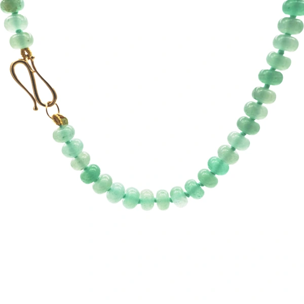 Rosa de la Cruz Gem Rondelle Beads Necklace in Red Aventurine | Fine Necklaces | Coveti
