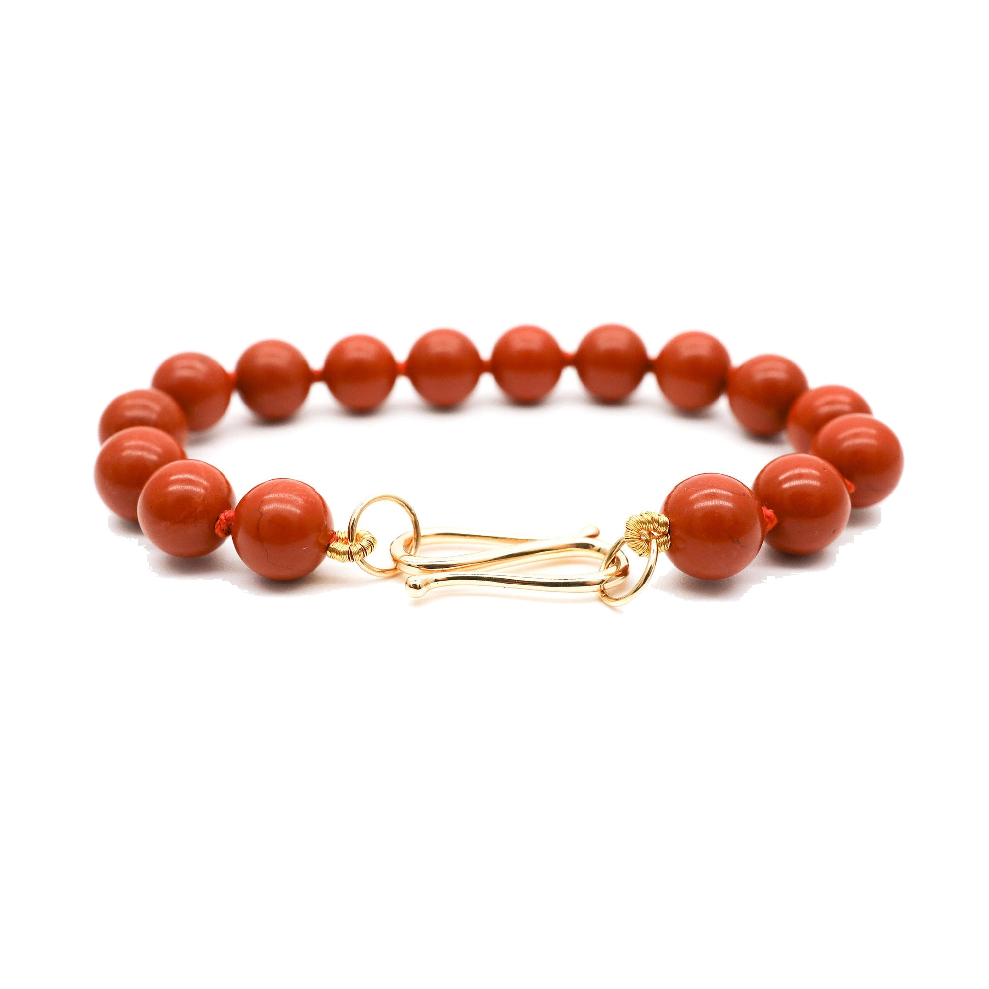 Rosa de la Cruz Gem Round Beads Bracelet in Red Jasper Rosa de la Cruz Gem Round Beads Bracelet in Red Jasper | Fine Bracelets | Coveti