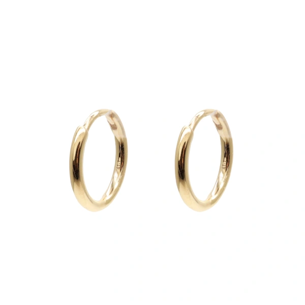 Gold Mini Hoops in 18K Yellow Gold, Pair