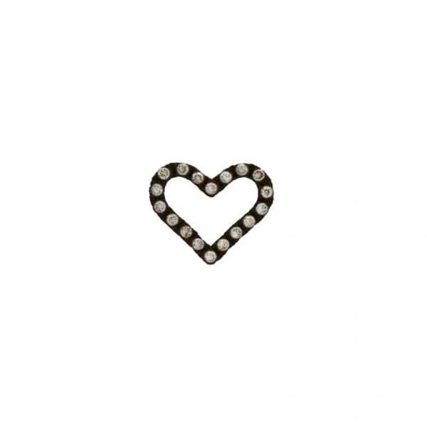 Rosa de la Cruz Heart Stud in 18K Rhodium Gold, Brown Diamond, Single | Fine Earrings | Coveti