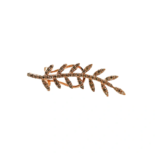 Ivy Earcuff in 18K Rose Gold, Brown Diamond, Single