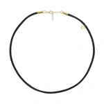 Rosa de la Cruz Leather Wire in 18K Yellow Gold | Fine Necklaces | Coveti