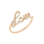 Rosa de la Cruz Love Ring in 18K Rose Gold, White Diamond | Fine Rings | Coveti