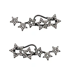 Rosa de la Cruz Multistar Earcuff in 18K Rhodium Gold and White Diamond, Pair | Fine Earrings | Coveti