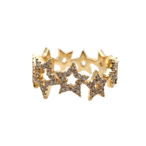 Multistar Ring in 18K Yellow Gold, Brown Diamond