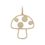 Rosa de la Cruz Mushroom Pendant in 18K Yellow Gold, White Diamond | Fine Pendants and Charms | Coveti