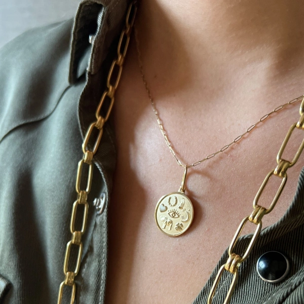 Rosa de la Cruz Paperclip Chain in 18K Yellow | Fine Necklaces | Coveti