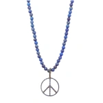 Rosa de la Cruz Peace Beads in 18K Yellow Gold, Lapis and Blue Sapphire | Fine Necklaces | Coveti