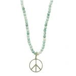 Rosa de la Cruz Peace Beads in 18K Yellow Gold, Light Jade and Green Garnet | Fine Necklaces | Coveti