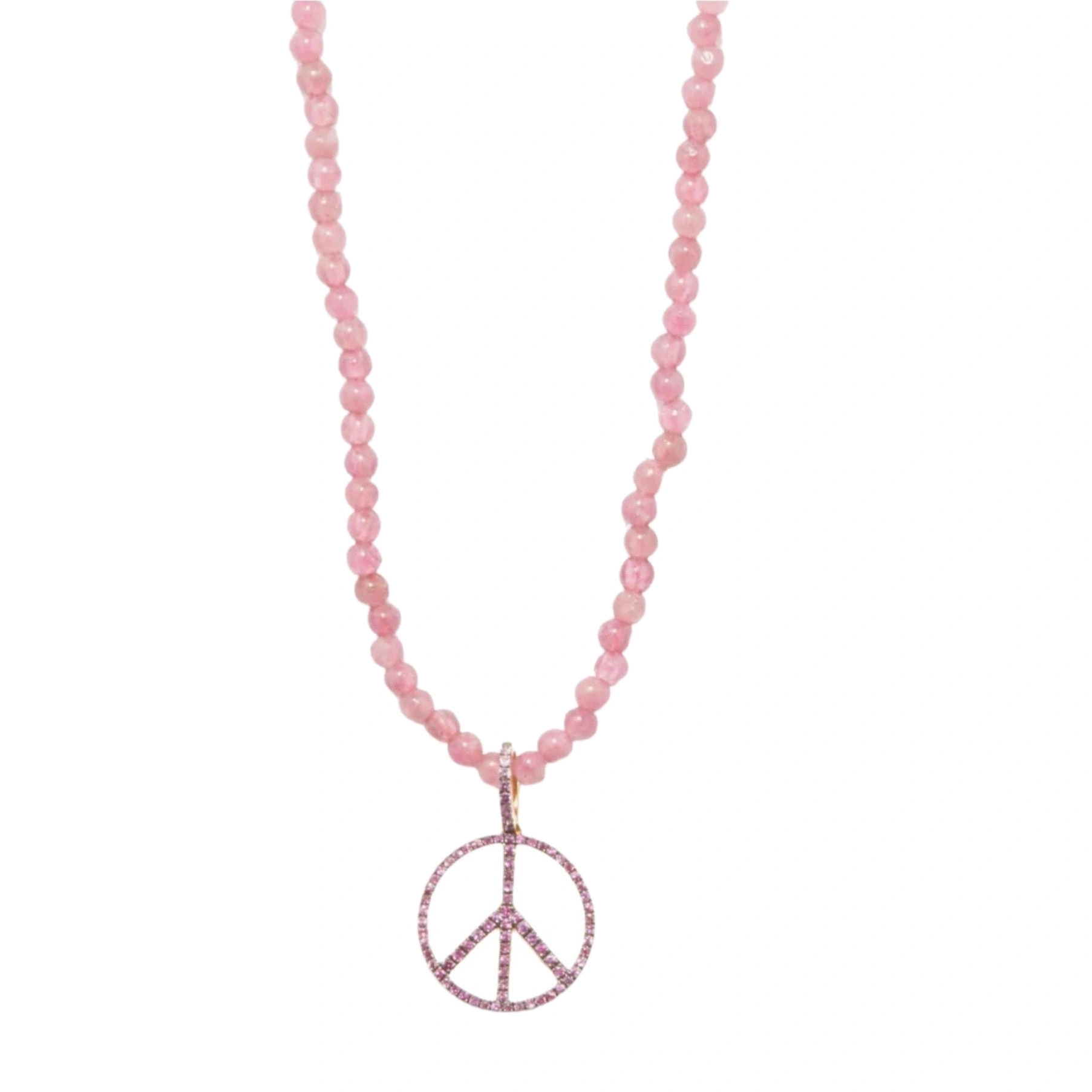 Rosa de la Cruz Peace Beads in 18K Yellow Gold, Pink Tourmaline and Pink Sapphire Rosa de la Cruz Peace Beads in 18K Yellow Gold, Pink Tourmaline and Pink Sapphire | Fine Necklaces | Coveti