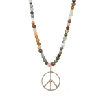 Rosa de la Cruz Peace Beads in 18K Yellow Gold, Tourmaline and Brown Diamond | Fine Necklaces | Coveti