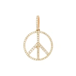 Rosa de la Cruz Peace Pendant 15mm in 18K Rose Gold, White Diamond | Fine Pendants and Charms | Coveti
