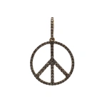 Rosa de la Cruz Peace Pendant 15mm in 18K Yellow Gold, Brown Diamond | Fine Pendants and Charms | Coveti