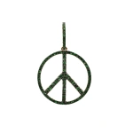 Rosa de la Cruz Peace Pendant 15mm in 18K Yellow Gold, Green Garnet | Fine Pendants and Charms | Coveti