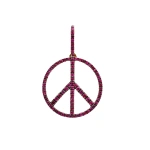 Rosa de la Cruz Peace Pendant 15mm in 18K Yellow Gold, Pink Sapphire | Fine Pendants and Charms | Coveti