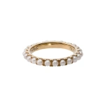 Rosa de la Cruz Pearl Eternity Ring in 18K Yellow Gold, Pearl | Fine Rings | Coveti