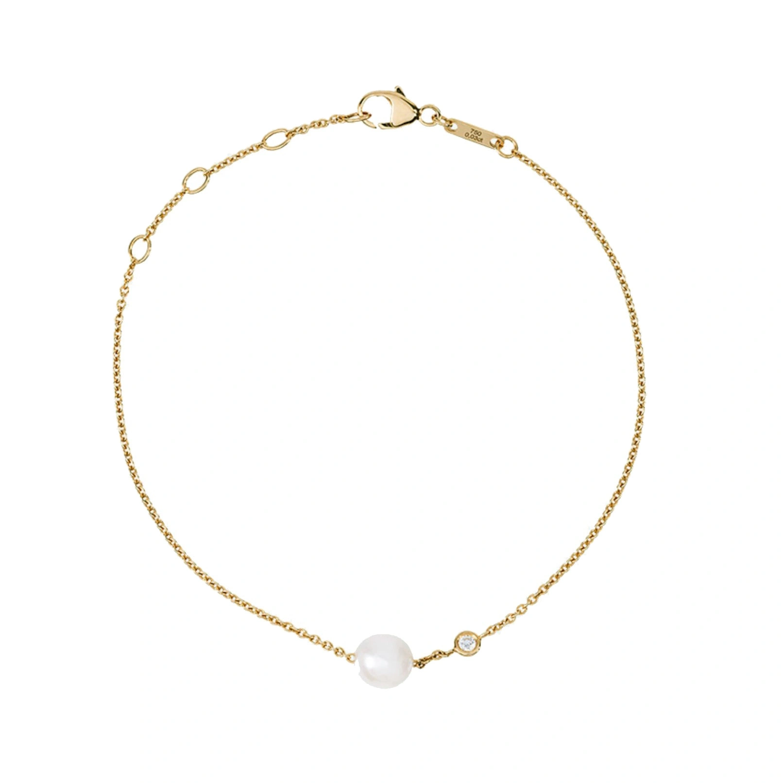 Rosa de la Cruz Pearl and Diamond Bracelet in 18K Yellow Gold, Pearl and White Diamond Rosa de la Cruz Pearl and Diamond Bracelet in 18K Yellow Gold, Pearl and White Diamond | Fine Bracelets | Coveti