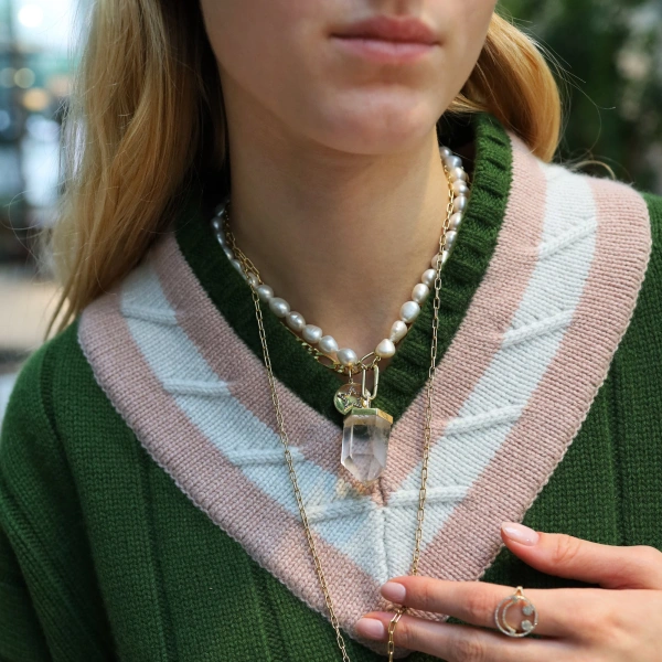Rosa de la Cruz Pearls 42cm in 18K Yellow Gold | Fine Necklaces | Coveti