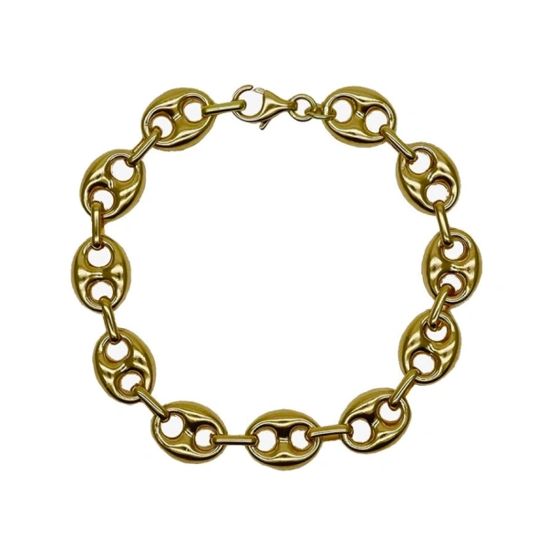 Puff Mariner Link Bracelet in 18K Yellow Gold