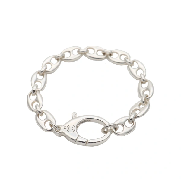 Puff Mariner Link Bracelet in 925 Sterling Silver