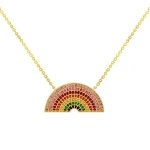 Rosa de la Cruz Rainbow Necklace in 18K Yellow Gold, Multi Sapphire | Fine Necklaces | Coveti