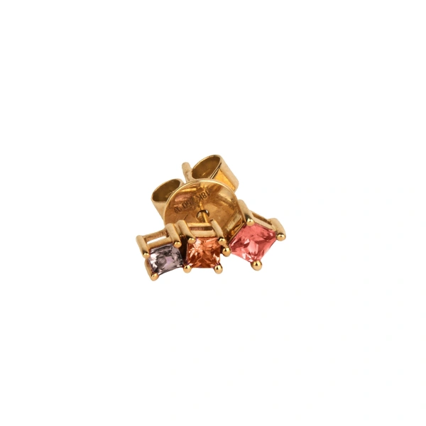 Rosa de la Cruz Rainbow Sapphire Earring in 18K Yellow Gold, Multi Sapphire, Single, Ref. RBW6001AS | Fine Earrings | Coveti