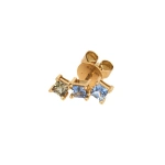 Rosa de la Cruz Rainbow Sapphire Earring in 18K Yellow Gold, Multi Sapphire, Single, Ref. RBW6001BS | Fine Earrings | Coveti