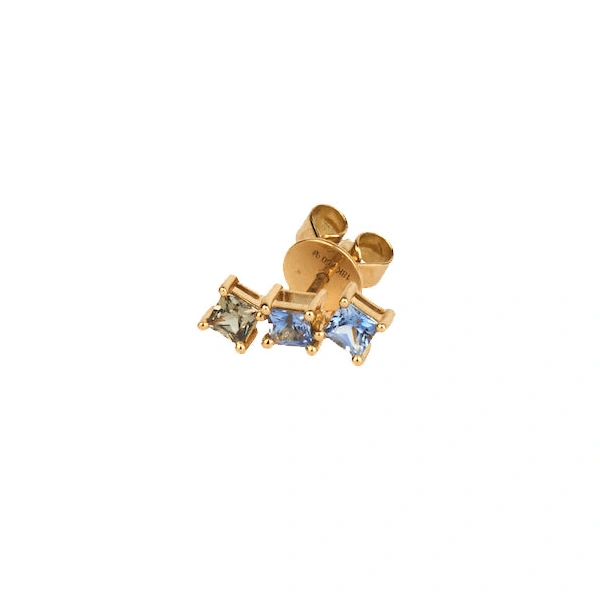 Rosa de la Cruz Rainbow Sapphire Earring in 18K Yellow Gold, Multi Sapphire, Single, Ref. RBW6001BS | Fine Earrings | Coveti