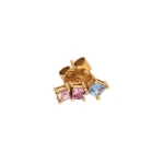 Rosa de la Cruz Rainbow Sapphire Earring in 18K Yellow Gold, Multi Sapphire, Single, Ref. RBW6001CS | Fine Earrings | Coveti