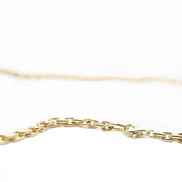 Rosa de la Cruz Rectangular Trace Chain in 18K Yellow Gold | Fine Necklaces | Coveti