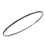 Rosa de la Cruz Rhodium Eternity Bangle in 18K Rhodium Gold, Black Diamond | Fine Bracelets | Coveti
