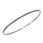 Rosa de la Cruz Rhodium Eternity Bangle in 18K Rhodium Gold, Brown Diamond | Fine Bracelets | Coveti