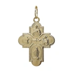 Rosa de la Cruz Sacred Heart Cross Pendant in 18K Yellow Gold | Fine Pendants and Charms | Coveti