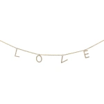 Rosa de la Cruz Separated Love Text Necklace in 18K Yellow Gold, White Diamond | Fine Necklaces | Coveti