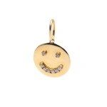 Rosa de la Cruz Smile Medallion in 18K Yellow Gold, Brown Diamond | Fine Pendants and Charms | Coveti