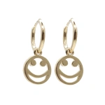 Rosa de la Cruz Smile Mini Hoops in 18K Yellow Gold, Pair | Fine Earrings | Coveti